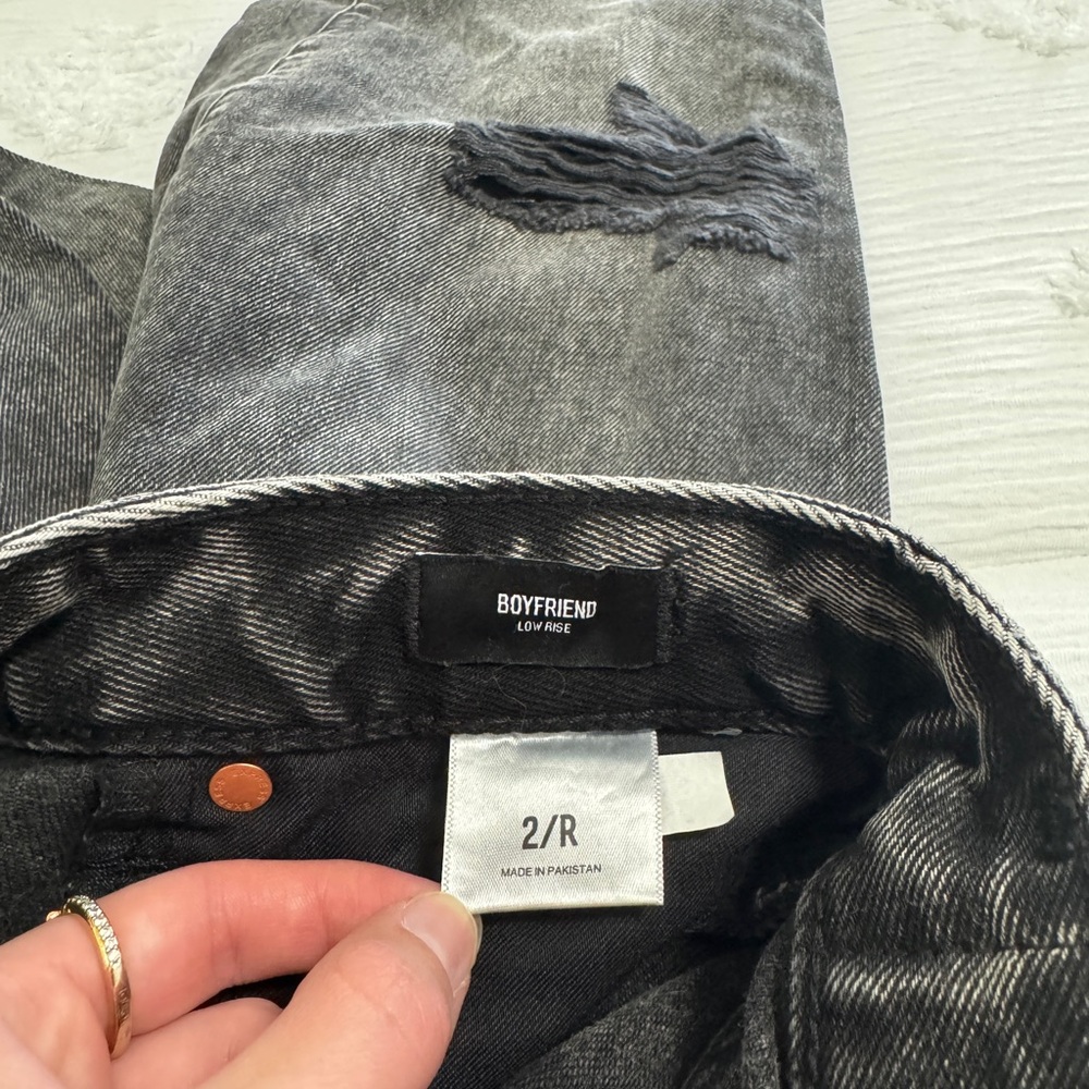 Express Washed Black Boyfriend Straight Leg Jeans - Picture 5 of 5